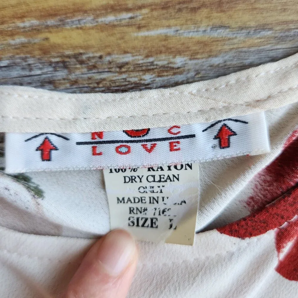 Vintage Y2K NC Love USA Made Rayon Chiffon Sherry Floral Maxi Dress Sleeveless - Picture 7 of 10